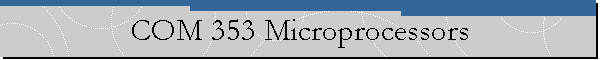 COM 353 Microprocessors